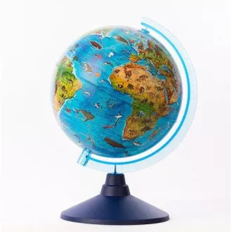 Globus Alaysky 25 cm Zoogeograficzny globus dla dzieci w wieku przedszkolnym, etykiety w języku angielskim