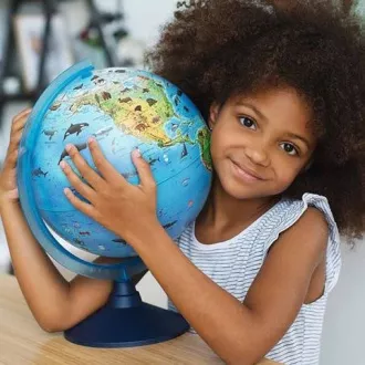 Globus Alaysky 25 cm Zoogeograficzny globus dla dzieci w wieku przedszkolnym, etykiety w języku angielskim
