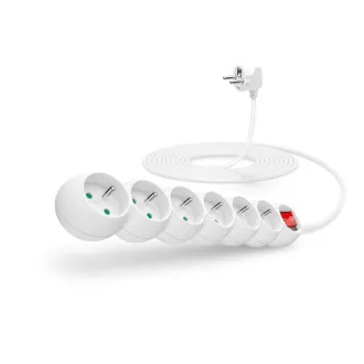 Przedłużacz CONNECT IT 230 V, 6 gniazd, 5 m, z wyłącznikiem (biały)
