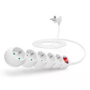 Przedłużacz CONNECT IT 230 V, 5 gniazd, 3 m, z wyłącznikiem (biały)