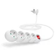Przedłużacz CONNECT IT 230 V, 4 gniazda, 3 m, z wyłącznikiem (biały)