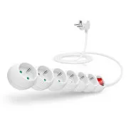Przedłużacz CONNECT IT 230 V, 6 gniazd, 2 m, z wyłącznikiem (biały)
