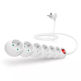 Przedłużacz CONNECT IT 230 V, 6 gniazd, 2 m, z wyłącznikiem (biały)