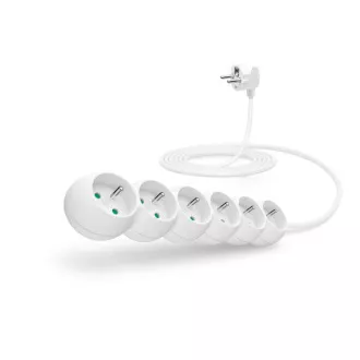 Przedłużacz CONNECT IT 230 V, 6 gniazd, 3 m, bez wyłącznika (biały)