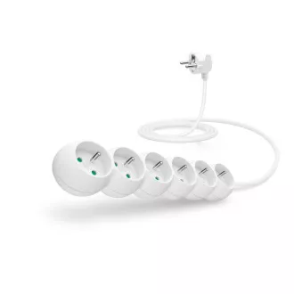Przedłużacz CONNECT IT 230 V, 6 gniazd, 2 m, bez wyłącznika (biały)