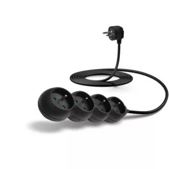 Przedłużacz CONNECT IT 230 V, 4 gniazda, 3 m, bez wyłącznika (czarny)