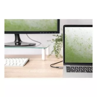 Adapter kabla Digitus USB-C do HDMI, 1,8 m 4K/30 Hz, czarny, metalowa obudowa