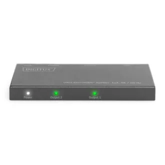 Ultra cienki rozgałęźnik HDMI Digitus, 1x2, 4K/60Hz HDR, HDCP 2.2, 18 Gb/s, zasilany przez Micro USB