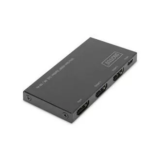 Ultra cienki rozgałęźnik HDMI Digitus, 1x2, 4K/60Hz HDR, HDCP 2.2, 18 Gb/s, zasilany przez Micro USB