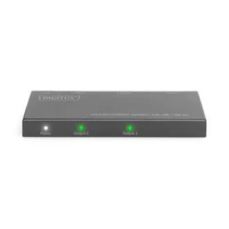 Ultra cienki rozgałęźnik HDMI Digitus, 1x2, 4K/60Hz HDR, HDCP 2.2, 18 Gb/s, zasilany przez Micro USB