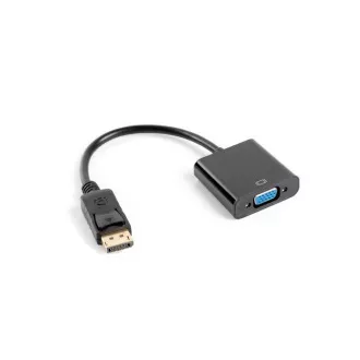 LANBERG Adapter DisplayPort 1.1 do VGA, M/F, kabel 20 cm, czarny LANBERG Adapter DisplayPort 1.1 do VGA, M/F, kabel 20 cm, czarny