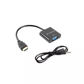 LANBERG Adapter HDMI (M) do VGA (F) kabel Minijack 3,5 mm (F) 20 cm LANBERG Adapter HDMI (M) do VGA (F) kabel Minijack 3,5 mm (F) 20 cm