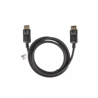 Kabel połączeniowy LANBERG DisplayPort 1.2 M/M, 4K@60Hz, długość 1,8 m, czarny, z zatrzaskiem, pozłacane złącza Kabel połączeniowy LANBERG DisplayPort 1.2 M/M, 4K@60Hz, długość 1,8 m, czarny, z zatrzaskiem, pozłacane złącza
