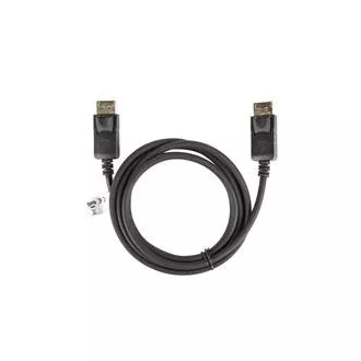 Kabel połączeniowy LANBERG DisplayPort 1.2 M/M, 4K@60Hz, długość 1,8 m, czarny, z zatrzaskiem, pozłacane złącza Kabel połączeniowy LANBERG DisplayPort 1.2 M/M, 4K@60Hz, długość 1,8 m, czarny, z zatrzaskiem, pozłacane złącza