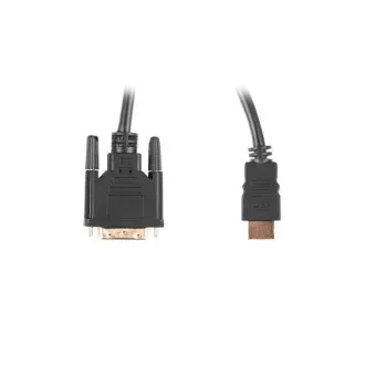 Kabel połączeniowy LANBERG HDMI/A do DVI-D (24 1), M/M, 4K@30Hz, długość 1,8 m, czarny, podwójne łącze, pozłacane złącza
