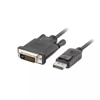Kabel połączeniowy LANBERG DisplayPort 1.2 do DVI-D (24 1), M/M, długość 1,8 m, podwójne łącze, czarny