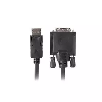 Kabel połączeniowy LANBERG DisplayPort 1.2 do DVI-D (24 1), M/M, długość 1,8 m, podwójne łącze, czarny