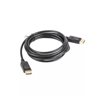 Kabel połączeniowy LANBERG DisplayPort 1.2 M/M, 4K@60Hz, długość 3 m, czarny, z zatrzaskiem, pozłacane złącza
