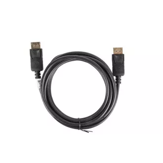 Kabel połączeniowy LANBERG DisplayPort 1.2 M/M, 4K@60Hz, długość 3 m, czarny, z zatrzaskiem, pozłacane złącza