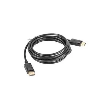 Kabel połączeniowy LANBERG DisplayPort 1.2 M/M, 4K@60Hz, długość 3 m, czarny, z zatrzaskiem, pozłacane złącza