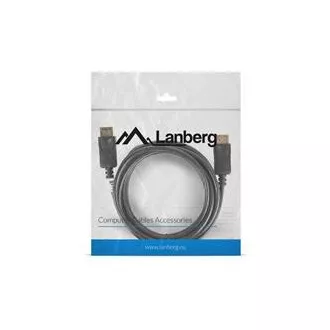 Kabel połączeniowy LANBERG DisplayPort 1.2 M/M, 4K@60Hz, długość 3 m, czarny, z zatrzaskiem, pozłacane złącza