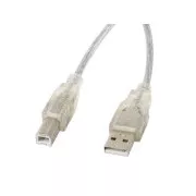 Kabel LANBERG USB-A (M) do USB-B (M) 2.0 1,8 m, przezroczysty