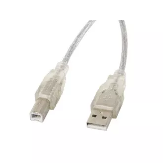 Kabel LANBERG USB-A (M) do USB-B (M) 2.0 3 m, przezroczysty
