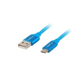 Kabel LANBERG Micro USB (M) do USB-A (M) 2.0 1m, niebieski, szybkie ładowanie 3.0 Kabel LANBERG Micro USB (M) do USB-A (M) 2.0 1m, niebieski, szybkie ładowanie 3.0