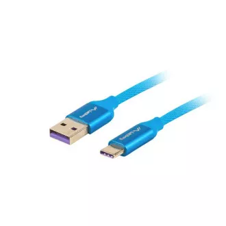 Kabel LANBERG USB-C (M) do USB-A (M) 2.0 1m, niebieski, (Huawei 5A)