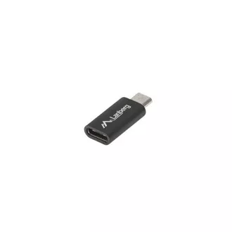 Adapter LANBERG USB-C (F) 2.0 do USB MICRO (M), czarny