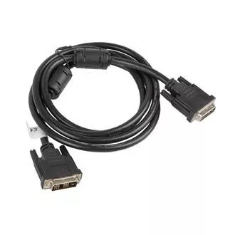 Kabel połączeniowy LANBERG DVI-D(18 1) do DVI-D (18 1), M/M, długość 1,8 m, pojedyncze łącze, czarny