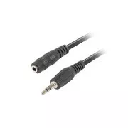 Kabel LANBERG Minijack 3.5mm M/F 3 PIN 5m, czarny