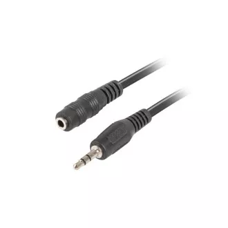 Kabel LANBERG Minijack 3.5mm M/F 3 PIN 5m, czarny