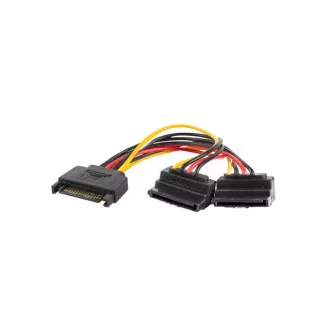 LANBERG Kabel SATA (M) do 2x SATA (F) 15cm, kątowy LANBERG Kabel SATA (M) do 2x SATA (F) 15cm, kątowy