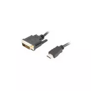Kabel połączeniowy LANBERG HDMI/A do DVI-D (24 1), M/M, 4K@30Hz, długość 3m, czarny, podwójne łącze, pozłacane złącza