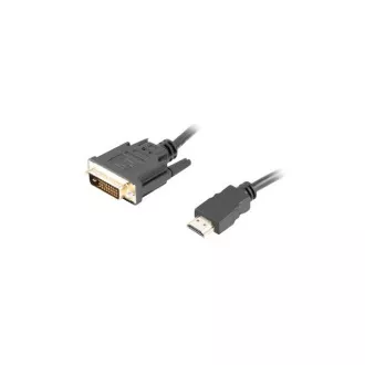 Kabel połączeniowy LANBERG HDMI/A do DVI-D (24 1), M/M, 4K@30Hz, długość 3m, czarny, podwójne łącze, pozłacane złącza