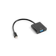 Adapter LANBERG mini DisplayPort 1.2 do VGA, M/F, kabel 20 cm, czarny