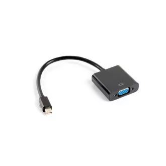 Adapter LANBERG mini DisplayPort 1.2 do VGA, M/F, kabel 20 cm, czarny Adapter LANBERG mini DisplayPort 1.2 do VGA, M/F, kabel 20 cm, czarny