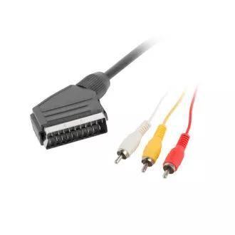 Kabel LANBERG RCA (M) X3 do EURO (M) 1,8m
