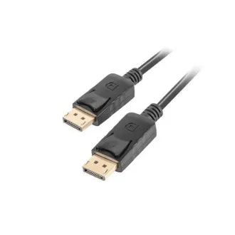 Kabel połączeniowy LANBERG DisplayPort 1.2 M/M, 4K@60Hz, długość 0,5 m, czarny, z zatrzaskiem, pozłacane złącza Kabel połączeniowy LANBERG DisplayPort 1.2 M/M, 4K@60Hz, długość 0,5 m, czarny, z zatrzaskiem, pozłacane złącza
