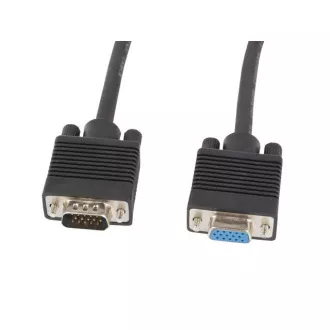 Przedłużacz LANBERG VGA M/F 1,8 m, ekranowany, czarny