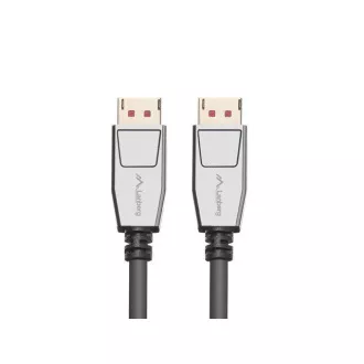 Kabel połączeniowy LANBERG DisplayPort 1.4 M/M, 8K@60Hz, 5K@120Hz, długość 1,8 m, czarny, z zatrzaskiem, pozłacane złącza Kabel połączeniowy LANBERG DisplayPort 1.4 M/M, 8K@60Hz, 5K@120Hz, długość 1,8 m, czarny, z zatrzaskiem, pozłacane złącza