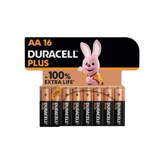 Duracell MN1500B8 Duracell Plus AA, opakowanie zawierające 16 sztuk Duracell MN1500B8 Duracell Plus AA, opakowanie zawierające 16 sztuk