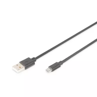 Kabel Digitus USB 2.0 USB A męski do USB micro B męski, 2x ekranowany, miedziany, 1m
