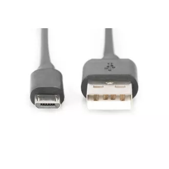 Kabel Digitus USB 2.0 USB A męski do USB micro B męski, 2x ekranowany, miedziany, 1m