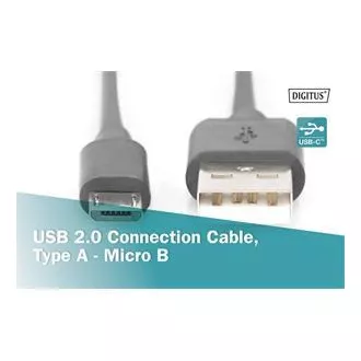 Kabel Digitus USB 2.0 USB A męski do USB micro B męski, 2x ekranowany, miedziany, 1m