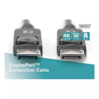 Kabel połączeniowy Digitus DisplayPort 1.2, DP M/M, 2,0 m, z zatrzaskiem, Ultra HD 4K, czarny Kabel połączeniowy Digitus DisplayPort 1.2, DP M/M, 2,0 m, z zatrzaskiem, Ultra HD 4K, czarny