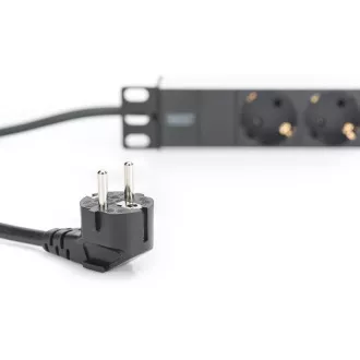 Digitus 1U Aluminiowa listwa PDU, montaż w szafie rack 254 mm (10 "), 3x sworzeń zabezpieczający, 16A, 4000W, 250VAC 50/60 Hz
