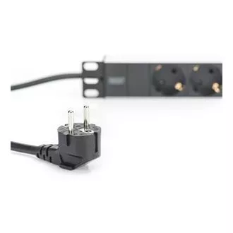 Digitus 1U Aluminiowa listwa PDU, montaż w szafie rack 254 mm (10 "), 3x sworzeń zabezpieczający, 16A, 4000W, 250VAC 50/60 Hz