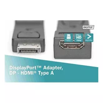 Adapter Digitus DisplayPort, Displayport męski -> HDMI A żeński